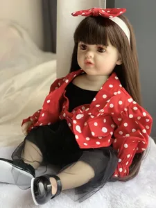 R & B boneka perempuan basah terlahir kembali 60cm boneka bayi hitam 24 inci silikon realistis Kit grosir Benes De terlahir kembali boneka bayi