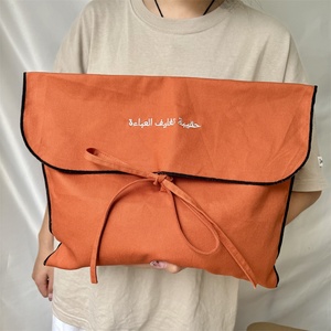 QMS Wholesale Stripe Cosmetic Custom Printed Logo Packaging <b>Gift</b> Thickened Fabric Dust Cotton Twill Pouch Canvas <b>Envelope</b> Bag - Product Image 5