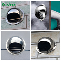 Capuchon de pluie en acier inoxydable pour bouche d'aération murale Durable 304 Grille de ventilation extérieure ronde pour la cuisine