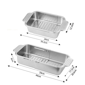 Panier <span class=keywords><strong>pliable</strong></span> en acier inoxydable pour le lavage des légumes et passoires au-dessus de l'évier - Product Image 6