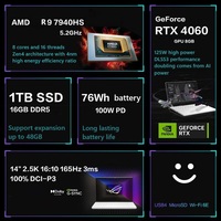 Nouvel ordinateur portable de jeu AMD Zephyrus G14 ultra-fin 2025, écran 2.5K Starry Cloud, RTX 4050, clavier rétroéclairé RVB, 165 Hz, corps métallique, Win11