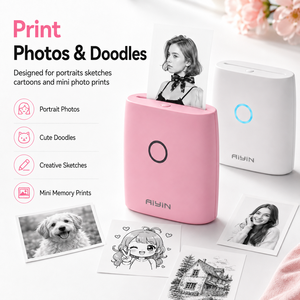 Stampante Fotografica Termica Portatile 203 DPI Mini Tascabile <span class=keywords><strong>58</strong></span> mm con Carta per Etichette Facile da Usare Regalo Perfetto per Bambini e Ufficio - Product Image 5