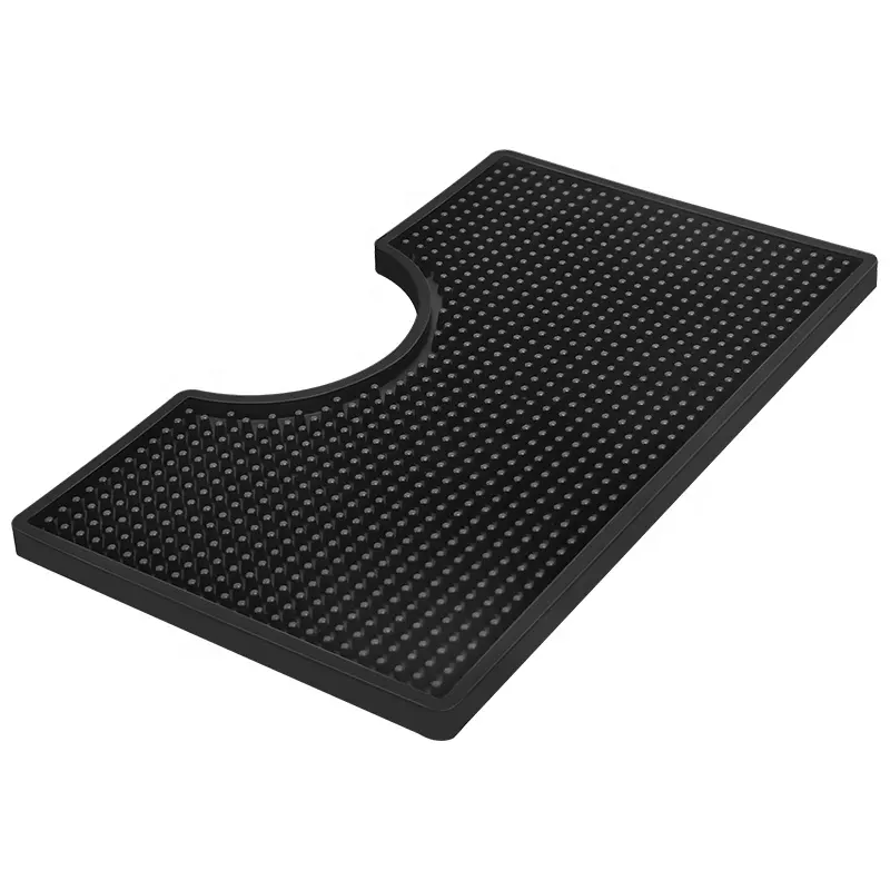 Beer Drip Tray, Non-Slip PVC Kegerator Surface Mount Drip Tray Mat, Beverage Bar Drip Tray with Draft Beer Tower Flange Cutout