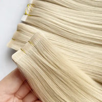 Extensions de cheveux humains vierges Slavic Hair Double Drawn, invisibles, à peau fine, en PU, sans couture, russes, à bandes adhésives