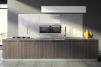 Set Perabot Modular Kecil YK Home, Kabinet Dapur Gantung Dinding dari Kayu Lapis Ramah Lingkungan, Laci Geser, Engsel, Keranjang untuk Ruangan Sempit