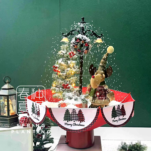 Ensemble <span class=keywords><strong>de</strong></span> décoration <span class=keywords><strong>de</strong></span> Noël lumineux et pliable, comprenant un <span class=keywords><strong>sapin</strong></span> <span class=keywords><strong>de</strong></span> Noël, un <span class=keywords><strong>parapluie</strong></span> et une lampe <span class=keywords><strong>de</strong></span> rue enneigée, pour la plantation <span class=keywords><strong>de</strong></span> printemps, en promotion - Product Image 5