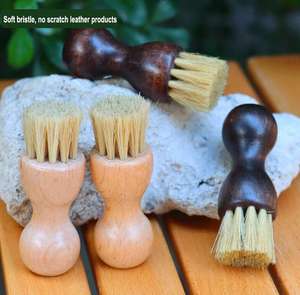 Brosses de cirage de chaussures applicateur de vernis à chaussures forme de gourde manche en bois brosse de nettoyage de chaussures pour femmes hommes <span class=keywords><strong>bottes</strong></span> - Product Image 1
