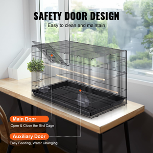 Wholesale Foldable <b>Large</b> Space Iron Cage With Handle Iron Parakeet Bird and Cage for Small Parrot Birds Breeding - Product Image 4