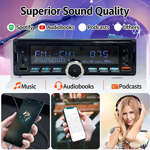 เครื่องเล่น MP3 ในรถยนต์ 1 Din พร้อมวิทยุ FM ช่องเสียบ USB TF AUX ระบบสเตอริโอในรถยนต์อเนกประสงค์ ใช้ได้กับรถยนต์ทุกประเภท พร้อมบลูทูธ - Product Image 3