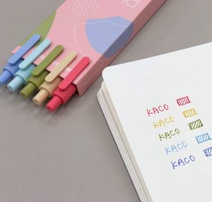 Bolígrafos de Gel Retráctiles Kaco Soft Touch, Recargas de Tinta de Color Morandi II, Punta Extra Fina de 0.5 mm (Paquete de 5) - Product Image 5