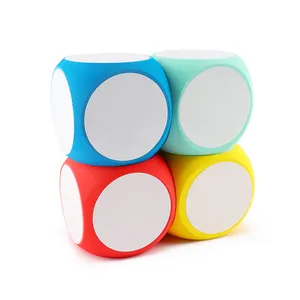 Logo di stampa personalizzato all'ingrosso incide divertenti dadi in plastica Eva morbida schiuma poliedrica a 6 lati per giocare