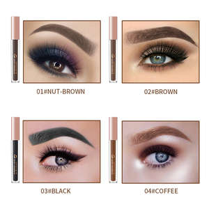Delineador de <span class=keywords><strong>Cejas</strong></span> Líquido a Prueba de Agua y Manchas, 4 Colores, Larga Duración, Tinte 3D para <span class=keywords><strong>Cejas</strong></span> con Cepillo y Peine de Doble Punta, Marca Privada - Product Image 6