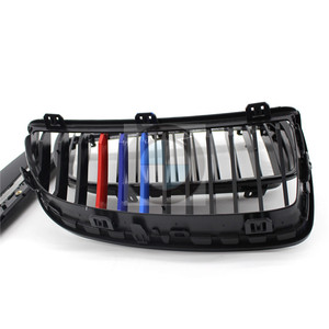 Parrilla Delantera para BMW E90 E91, Negro Brillante Tricolor, Barra Única, Estilo M, Pieza de Mejora - Product Image 4