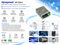 Alimentation à découpage OEM/ODM 36W 24Vdc/1.5A, entrée 90~264Vac, certifiée UL508 FCC pour capteurs industriels et contrôle PLC Hynapower HP-T2415