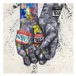 Quadro su Tela Graffiti 'Andiamo Mano nella Mano, Uniamoci' Arte Murale Motivazionale per Decorazione Casa Ufficio - Product Image 5