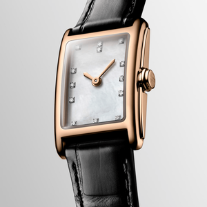 For Longinesing Luxurious and high-profile gold <b>case</b>, gemstone hour markers, simple dial, stainless steel mechanical <b>watch</b> - Product Image 1