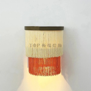 French Style Double Layer Tassel Wall <b>Lamp</b> E27 Energy Saving Bulb For Living Room Bedroom <b>Study</b> Home Decoration - Product Image 2