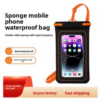 Pochette de téléphone étanche en PVC double face avec base en éponge, flottante et durable, certifiée IPX8 pour la natation, la dérive, la plongée et le surf