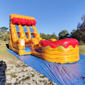 สไลเดอร์น้ำเป่าลมแบบสองเลน รุ่นภูเขาไฟลาวา ทำจาก PVC สำหรับเด็ก เล่นกลางแจ้งในสวนหลังบ้าน สำหรับงานปาร์ตี้  แบบเชิงพาณิชย์ - Product Image 2