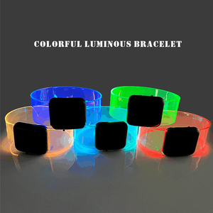 สายรัดข้อมือแม่เหล็กสะท้อนแสง LED สีรุ้งโปร่งใสงานปาร์ตี้สำหรับร้องเพลง - Product Image 1