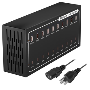 Estación de carga <span class=keywords><strong>USB</strong></span>, bloque de cargador <span class=keywords><strong>USB</strong></span> <span class=keywords><strong>C</strong></span>, 100W(20A) 20 puertos Multiport <span class=keywords><strong>USB</strong></span> Hub Desktop - Product Image 1