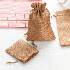 Custom Organic <strong>Hessian</strong> Sack <strong>Bag</strong> with Drawstring - Product Image 3