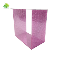 Boîte à cartes de mariage en acrylique avec couvercle coulissant, boîte à dons transparente rose pour la décoration d'événements de mariage, personnalisation OEM disponible