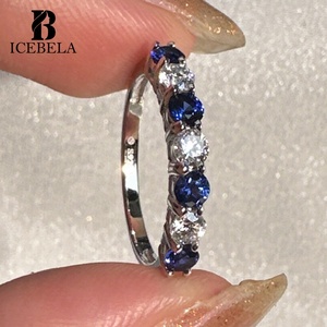Eleganti Anelli in Argento Sterling 925 Placcato Oro 18K con Design della Settima Principessa, Rubino, Zaffiro, Smeraldo e Moissanite per Donne - Product Image 5
