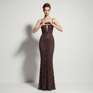 33955 #   Vestido <span class=keywords><strong>de</strong></span> Noche Elegante 2026 con Cuello en V, Lentejuelas, Cinturón Adelgazante y Lazo, para Banquetes, Fiestas y Reuniones Anuales - Product Image 3