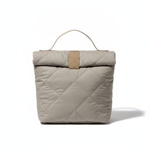 Sac à lunch en nylon matelassé, fermeture éclair isolée, doublure en mousse, poignée en sangle, logo personnalisé, cadeau - Product Image 2