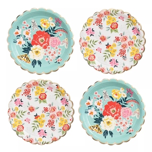 DAMAI Artículos de Fiesta Personalizados, Vajilla Desechable para Bodas, Platos y Servilletas de Papel Desechables con Diseño Floral para Despedida de Soltera - Product Image 2