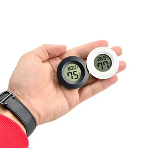 Digital thermometer Round fish tank cigar box hygrometer for pet house thermometer