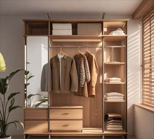 Simple Melamine Wooden Modern <b>Wardrobe</b> Wooden Designs Walk in <b>Wardrobe</b> Closet - Product Image 2