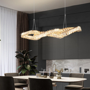 Italienisches Licht Luxus Restaurant Kristall Kronleuchter Bar Cafe Insel Tisch Persönlichkeit postmoderne einfache lange Streifen Lampen - Product Image 4
