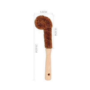 Wholesale Wooden Long Handle Coconut Fiber Glass Cleaning <b>Brush</b> for Kitchen - Product Image 2