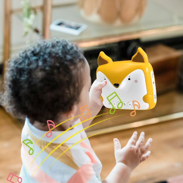 Toddler Story Box with Built-in Speaker & Large Storage Preloaded with 100+ Stories, Songs Screen-Free Audio Learning Toy
