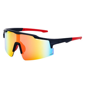 Lunettes de soleil de sport KJ-1052 pour le cyclisme en plein air, polarisées UV400, monture en PC noire, coupe-vent, pour hommes - Product Image 2