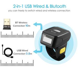 Eyoyo EY-R30L חדש טבעת סוג אלחוטי לייזר 1D בר קוד קורא Bluetooth אלחוטי טבעת 1D Barcodce סורק עבור לוגיסטי - Product Image 5