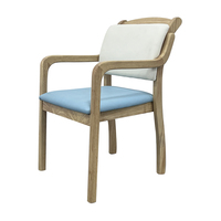 Chaises modernes de salle à manger en cuir PVC pour la cuisine Cadre en acier durable Grain de bois massif Chambre à coucher Salon Meubles d'hôtel