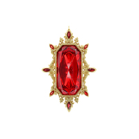 Dernières pierres précieuses de l'usine, vintage, acrylique, faites à la main, multicolores, en forme d'œil de cheval, strass avec bordure en métal doré, diamant