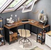Bureau d'ordinateur extensible en forme de L avec cadre en métal Table d'angle de jeu de bureau à domicile facile à assembler
