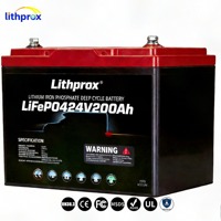 Batterie LiFePO4 à décharge profonde 24V 200AH 5KW Grade A Marine Bluetooth Smart BMS Prise Anderson 6000 Cycles CE RoHS IP67 OEM ODM