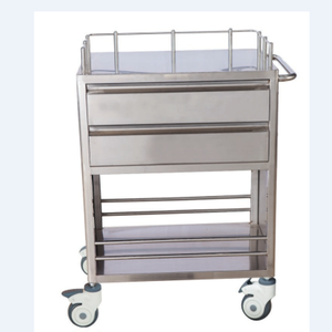 현대식 스테인리스 스틸 실버 의료용 트롤리 병원 간호사용 다기능 4개의 무소음 캐스터 200파운드 하중 용량 1년 보증 - Product Image 2