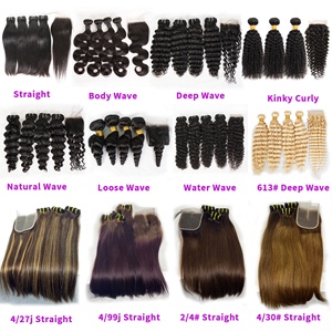 Cheveux natural humains indien remy crus en gros de tissage cheveux humain en gros avec cierre cheveux de templo indien bruts - Product Image 5
