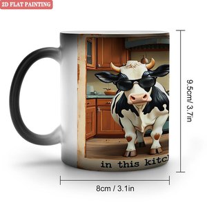 Frosted Black 11oz Heat Sensitive Sublimation Mug <b>Ceramic</b> <b>Cup</b> For Daily Beverage Use - Product Image 1