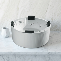 Bañera de Hidromasaje Moderna de Acrílico y Madera con Calefacción Termostática, Altavoz Bluetooth, para Hotel, Interior/Exterior, Almacén