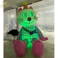 Décoration d'activités de plein air, chat gonflable mignon à LED en vente