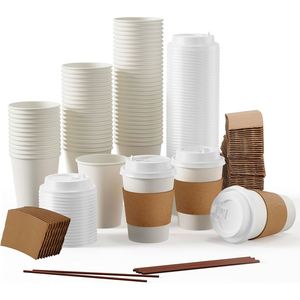 8oz 12oz 16oz 20oz Custom Printed Single Wall Craft Paper Eco-Friendly Biodegradable <b>Disposable</b> Take Away Coffee <b>Cups</b> with Lids - Product Image 1