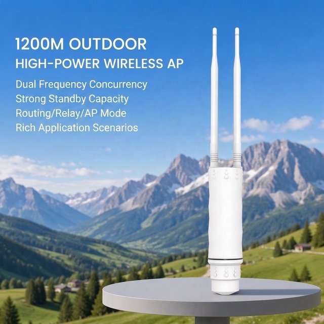 Outdoor AC1200 Wireless WIFI AP Router Dual Band 2.4G 5G IP67 Waterproof with Detachable Antennas Support AP Repeater Mode