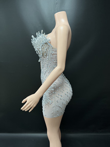 Novance Y5845 <span class=keywords><strong>Abito</strong></span> da Sera Elegante <span class=keywords><strong>per</strong></span> <span class=keywords><strong>Donna</strong></span>, Ultimo Design Sexy con Cristalli <span class=keywords><strong>per</strong></span> Cerimonie e Feste di Gala - Product Image 4